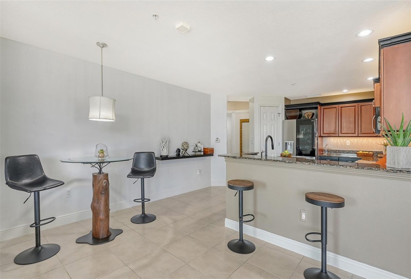 dining area and breakfast bar