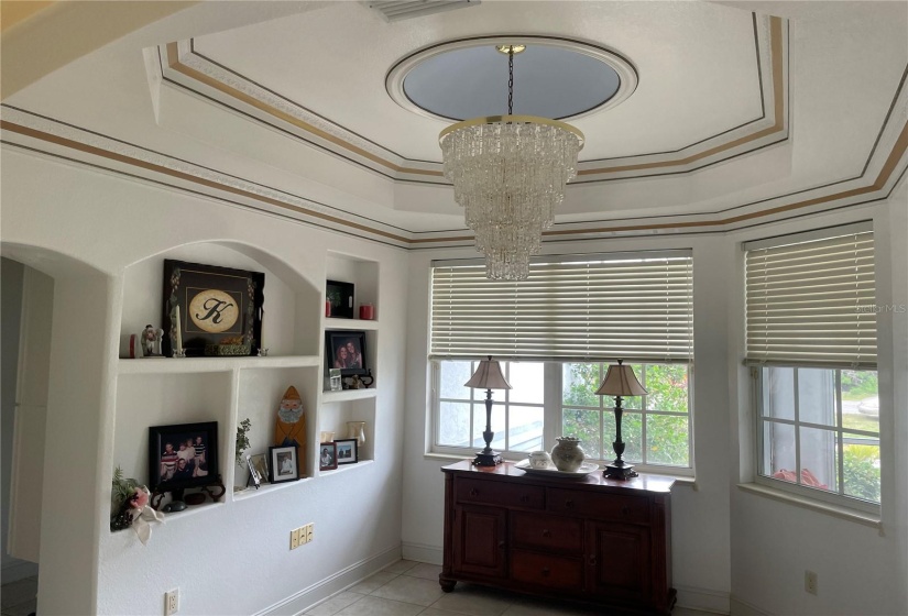 DINING TRAY CEILING & CHANDELIER