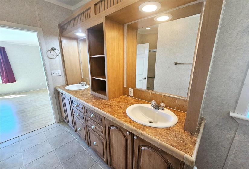 Primary Bathroom with lots of cabinets