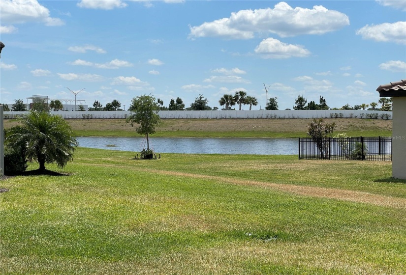 View from back of home to the serene lake