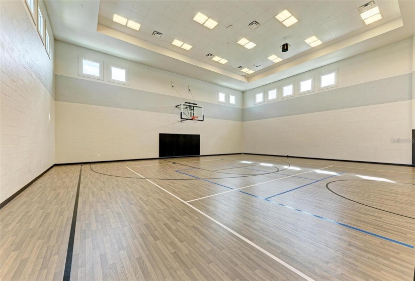 Inside basketball court