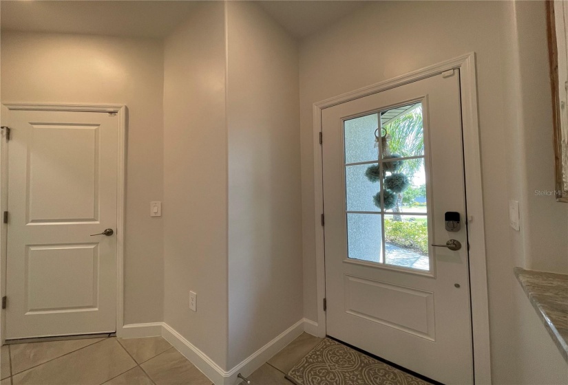 Entrance and door to private garage