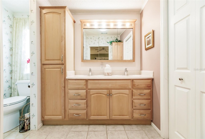 Amazing Master suite with two closets, one that is the length of the room and deep. The other is a large walking closet just off the Master bath. Awesome Master bath with double sinks, skylight and nmore.