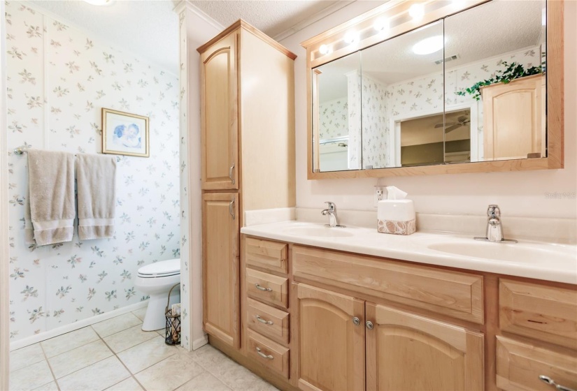 Amazing Master suite with two closets, one that is the length of the room and deep. The other is a large walking closet just off the Master bath. Awesome Master bath with double sinks, skylight and nmore.