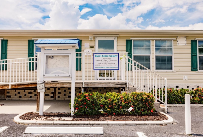 Burnt Store Colony Office. The ladies will help you with anything you need. Oh and by the way did we tell you that Burnt Store Colony Resident Owned, 55+ gated community is highly sought after, with only 236 manufactured beautiful homes located on Burnt Store Road, in Punta Gorda, Florida. In 2022 the Southwest Gulf Coast Community Association Institute voted Burnt Store Colony one of the top three South West Gulf Coast communities in which to live. Come check us out. The Burnt Store Office Hours are Monday through Friday 10:00 a.m. to 4:00 p.m. Located at 15550 Burnt Store Road, Unit 1 Punta Gorda, FL.  Burnt Store Colony Website is attached to mls.