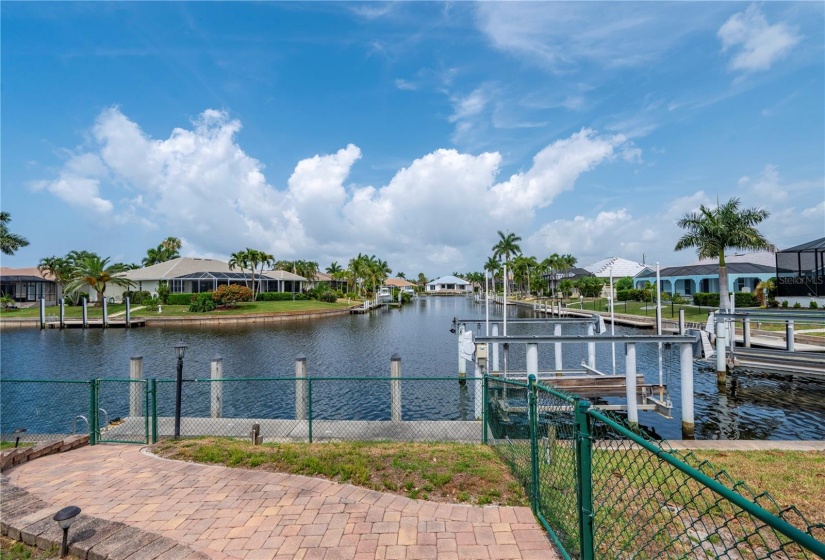 Paver walkway to the dock