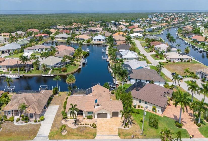 Aerial looking west