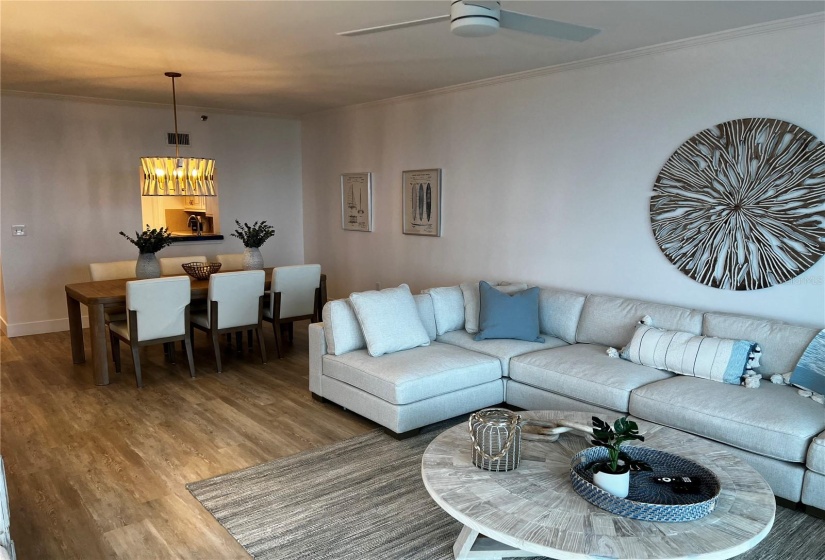 Living Room with view to the dining room.