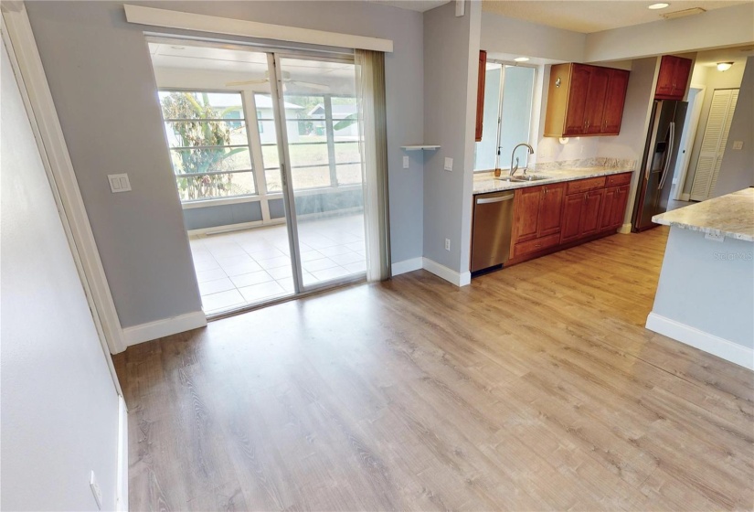 Dining area and kitchen