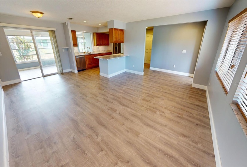 Great room and kitchen