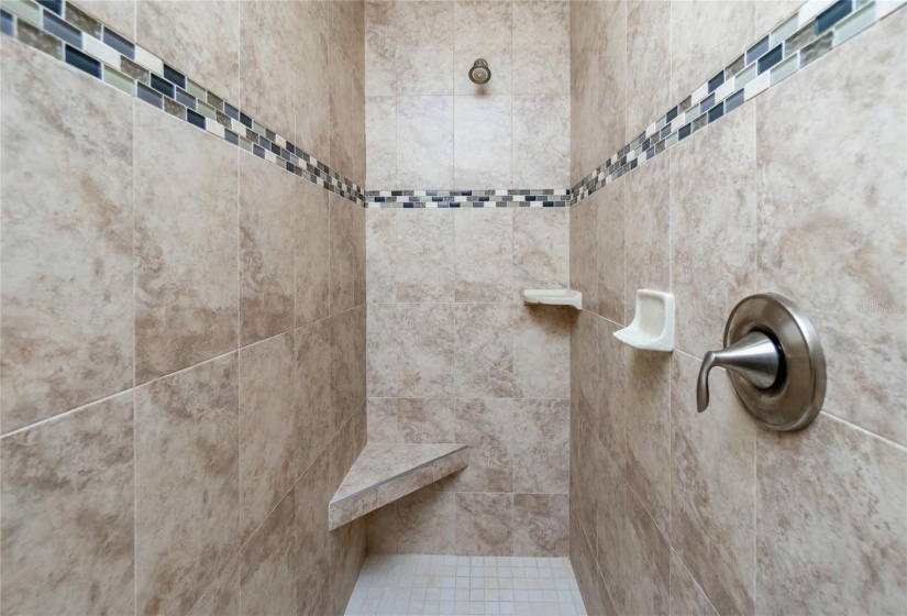 Shower in primary bathroom