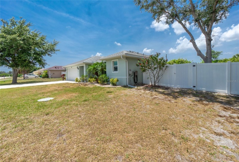 Front yard with fencing