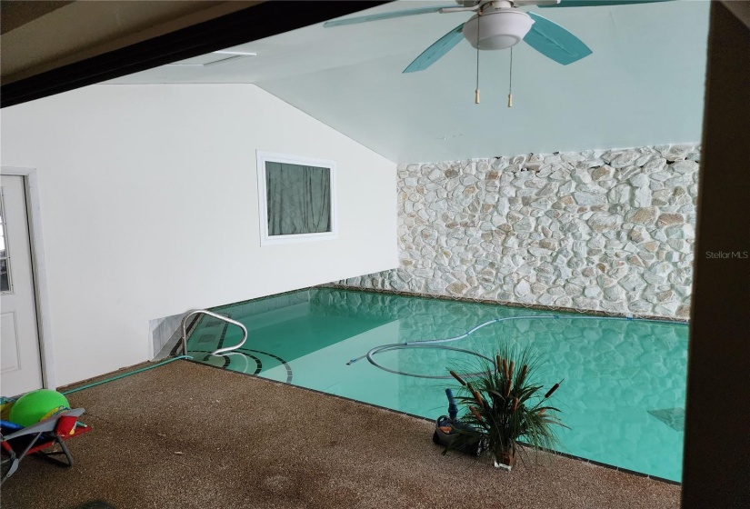 Raised bedroom viewed from inside main home