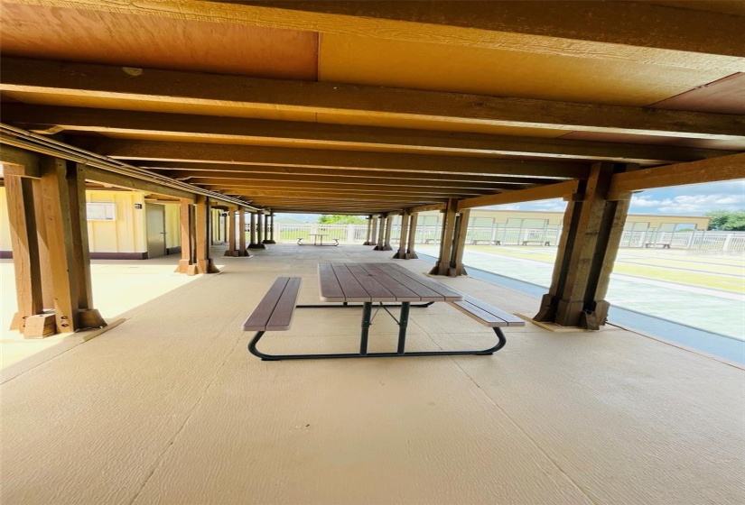 PICNIC TABLES AT POOL