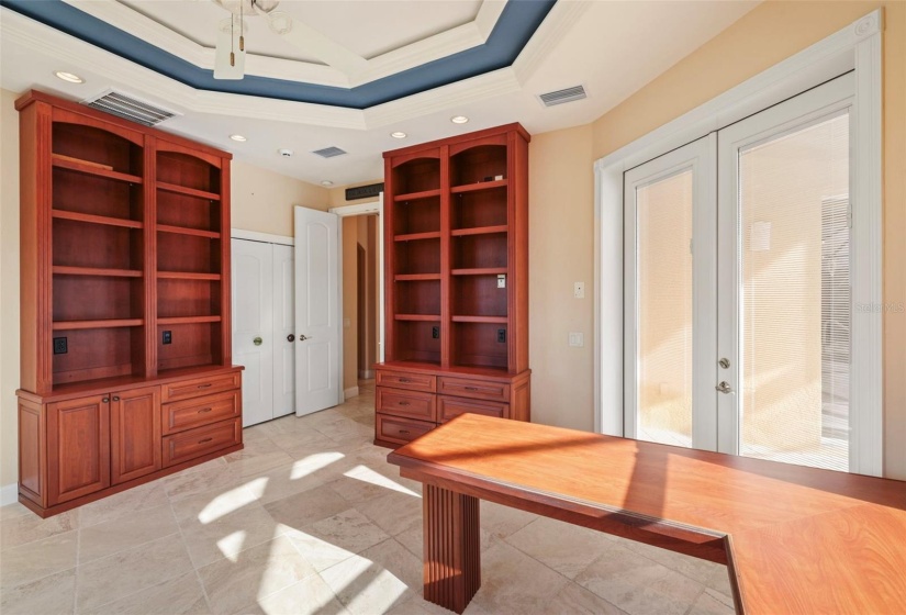 Built-in bookshelves