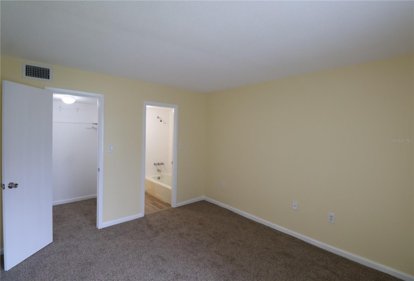 Primary bedroom with walk-in closet