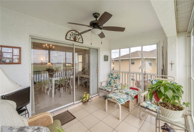 Sliding door from dining room to the balcony