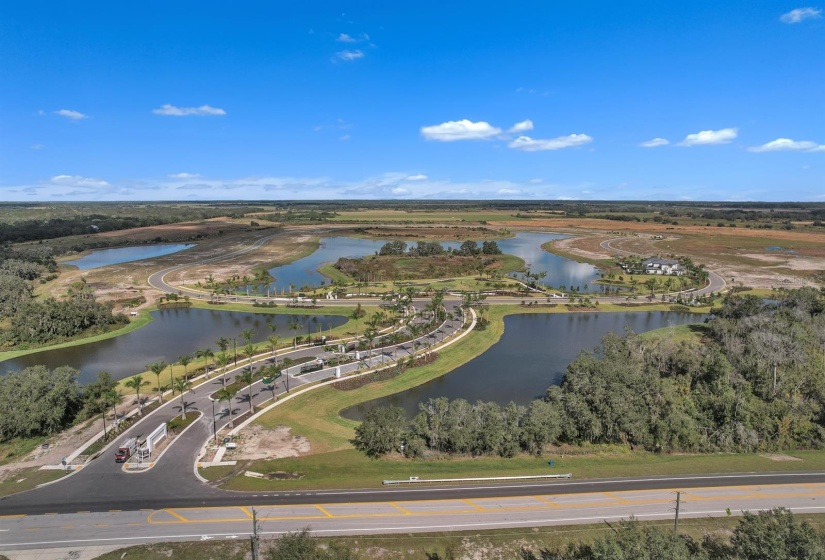 Aerial view of the entrance to Monterey at Lakewood Ranch