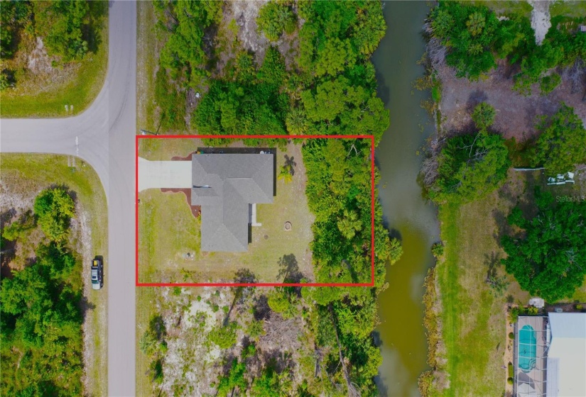 Overhead View- Canal Front Home