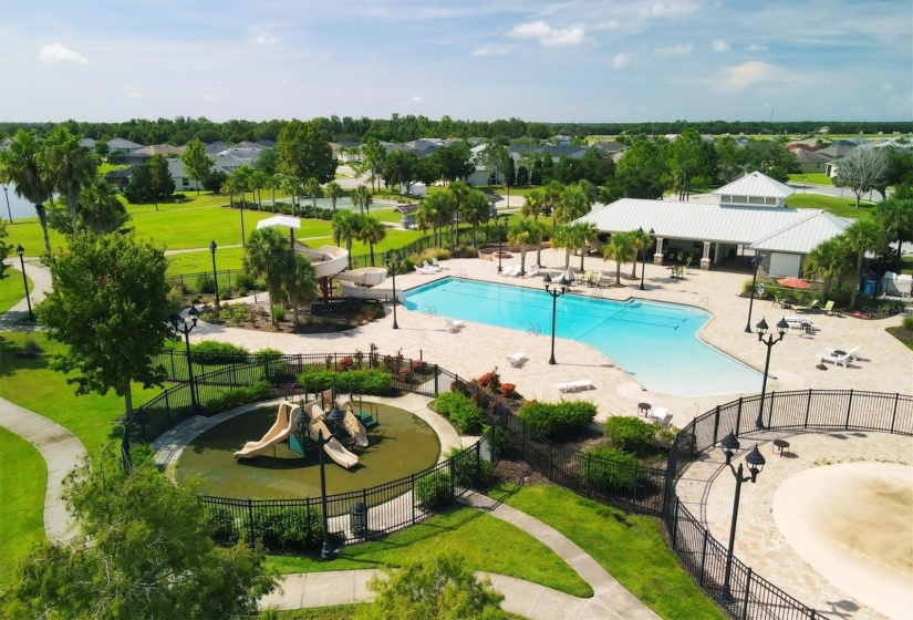 Community Pool and Playground. Addiitonal playground located away from pool area.