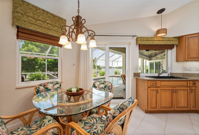 Dinette area in kitchen with a beautiful view