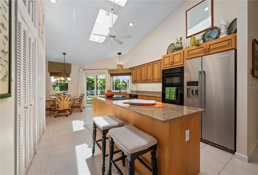 Well appointed kitchen, separated from living room but very open feeling