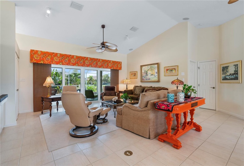 Vaulted ceilings, tile floors