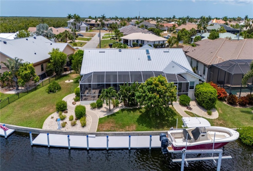 Aerial of rear of home facing west