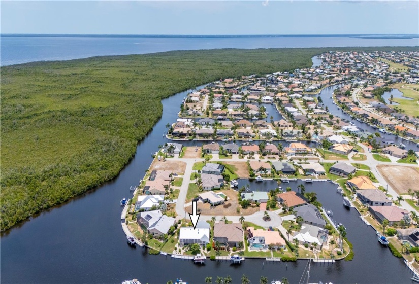 Aerial looking west toward Ponce boat exit