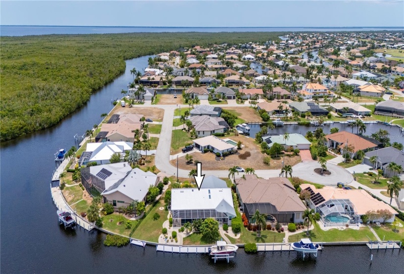 Aerial Looking West along rim canal