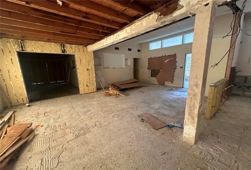 View of living room from dining area