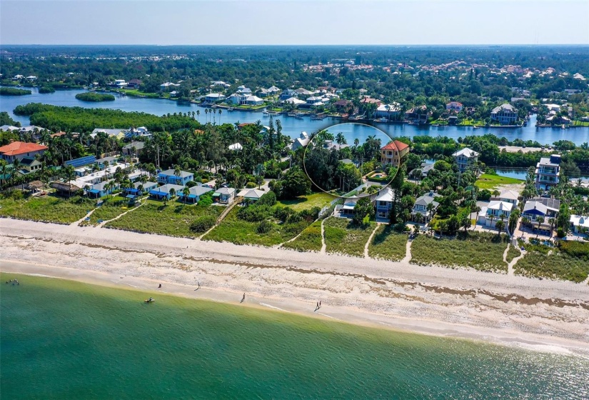 View from Gulf of Mexico showing pr.operty and deeded beach access