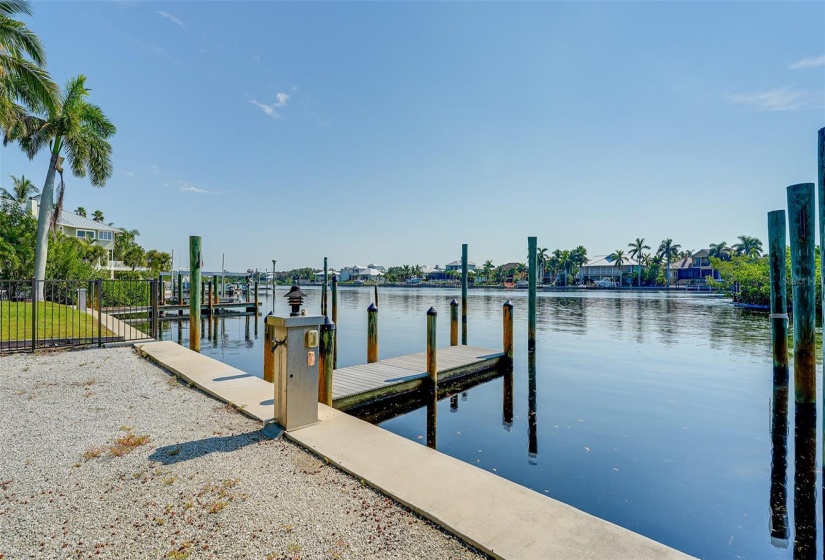 Looking at one of boat slips on intracoastal