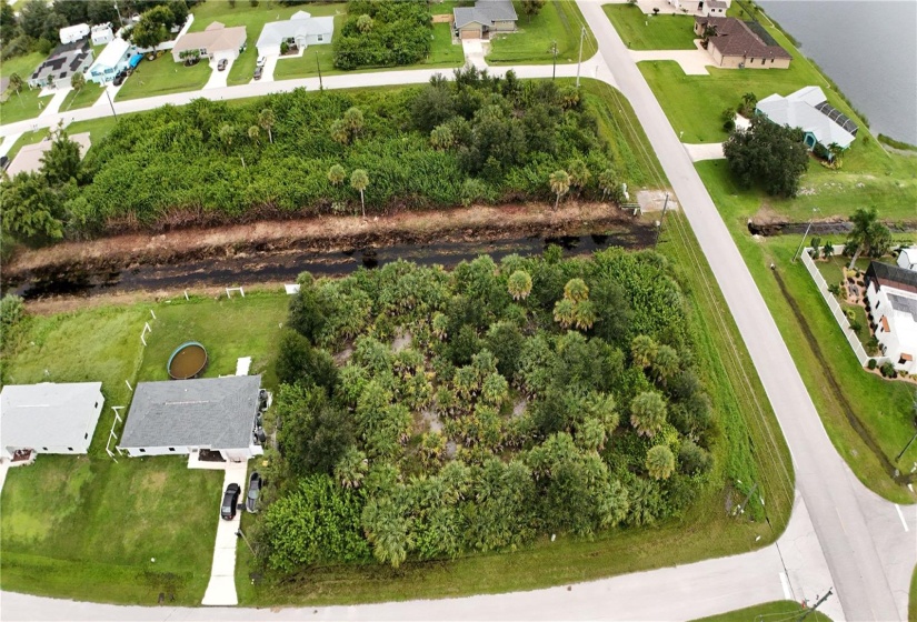 Aerial of the two lots