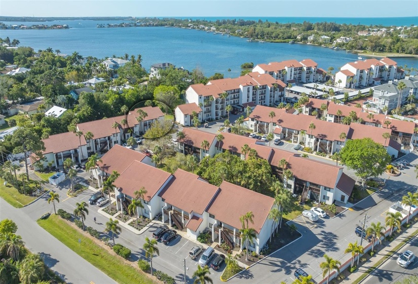 Aerial view of the property.