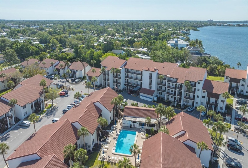 Aerial view of pool #2, the clubside lap pool.