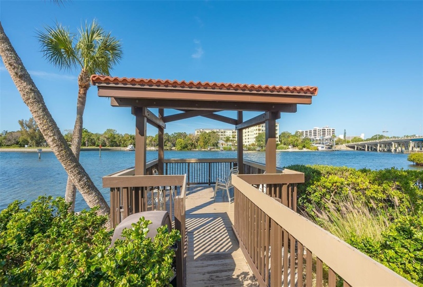 Waterfront gazebo and fishing pier.