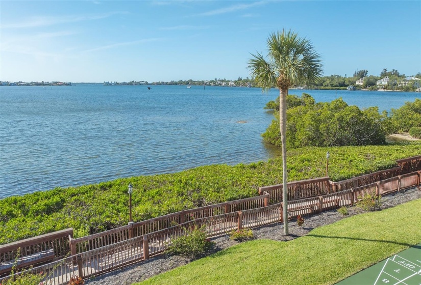 Waterside boardwalk.