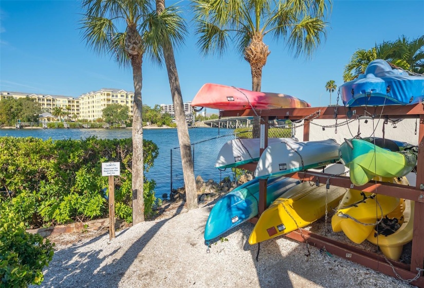 Kayak/canoe storage and launch.