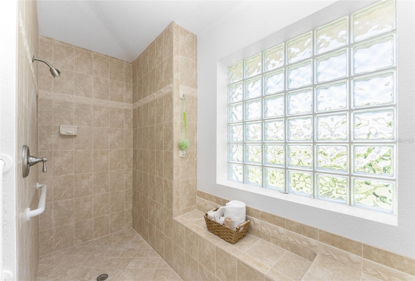 Custom walk in shower in the main bath!