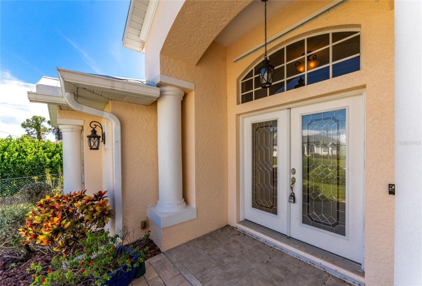 Beautiful leaded double door entry!