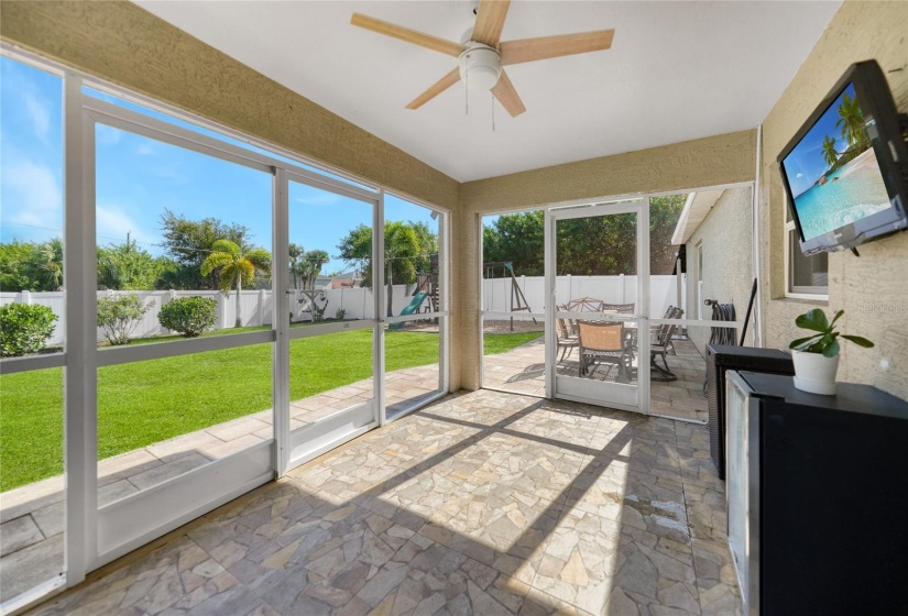 Screened back patio