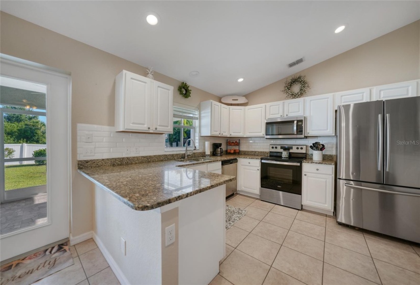 Kitchen with subway backsplash