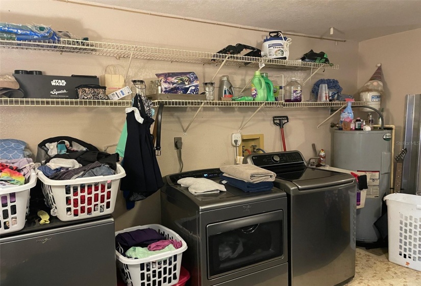 Laundry room in garage