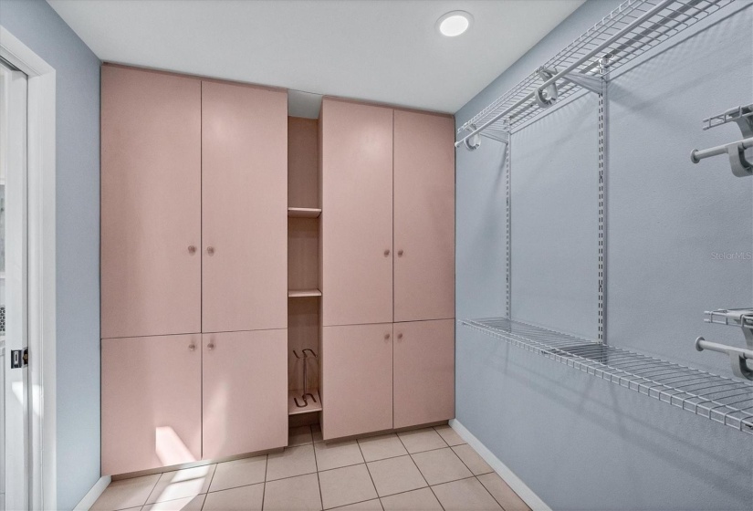 Large walk-in closet with organizers