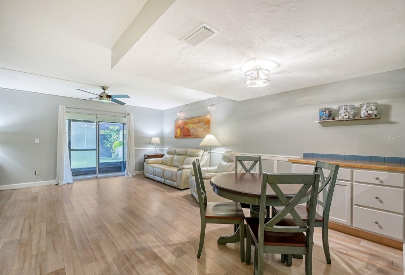 Living/Dining with Built-in-Cabinets