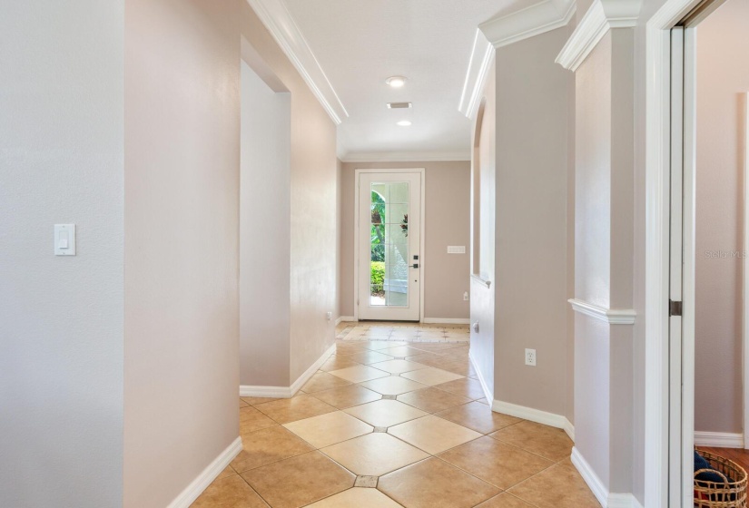 Front foyer showing custom crown molding