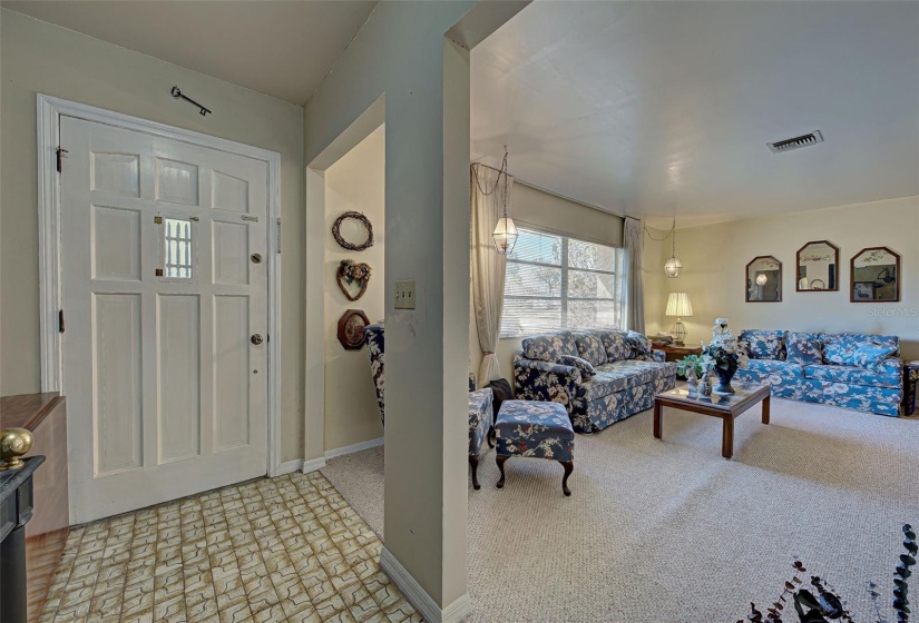 Front Hallway, looking into formal living room