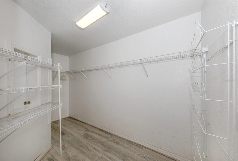 Large walk in closet primary bedroom