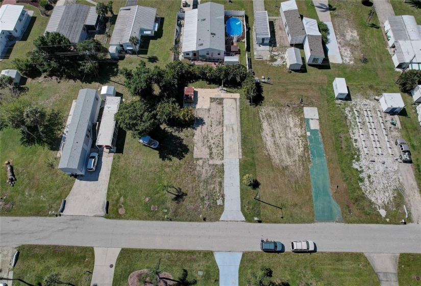 Aerial view Green slab is property